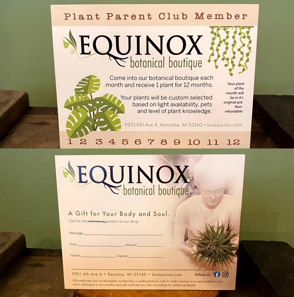 Gift Certificates and Plant Parent Memberships