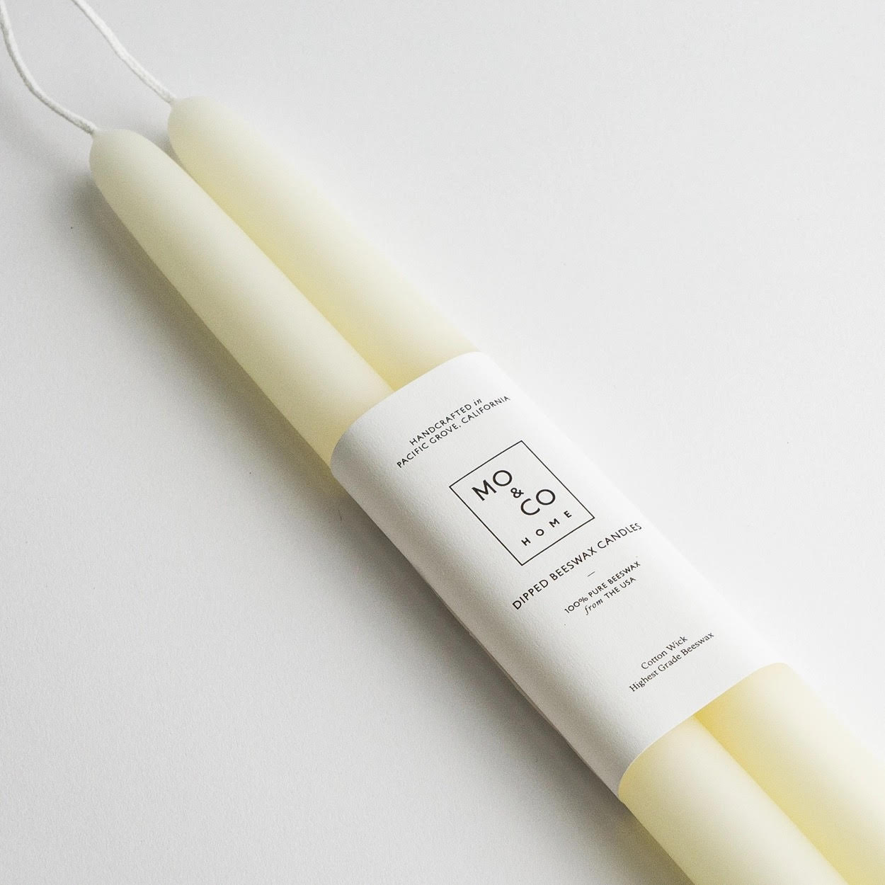 Natural White Beeswax Tapers