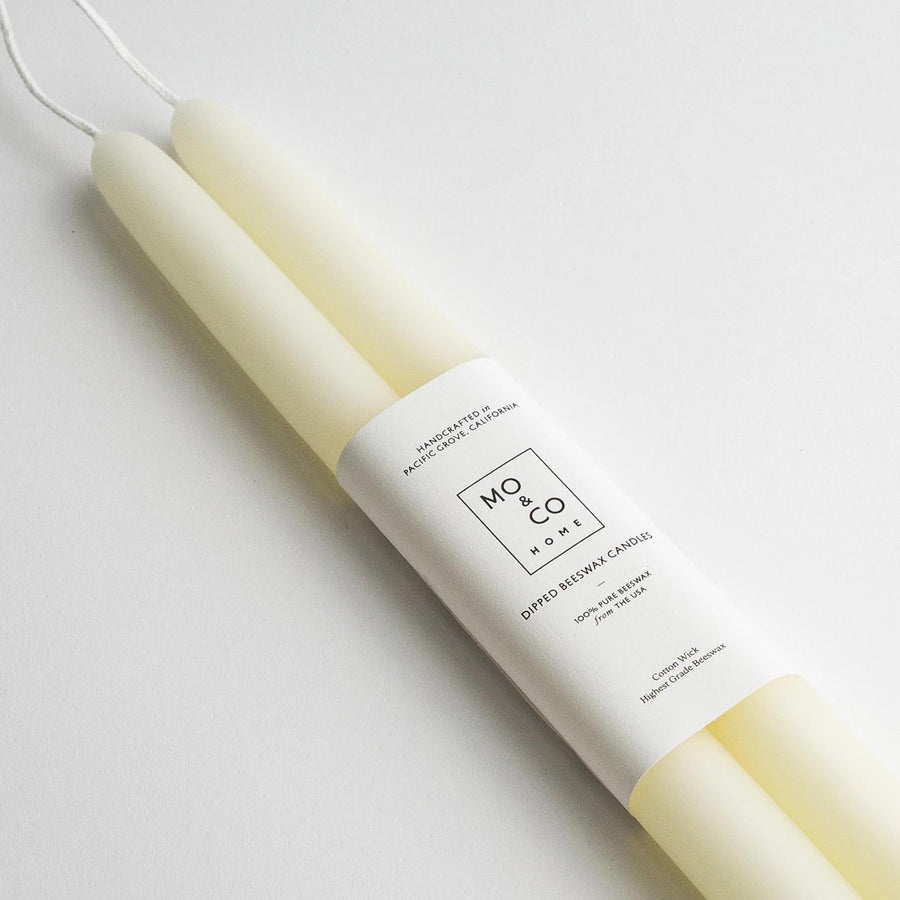 Natural White Beeswax Tapers
