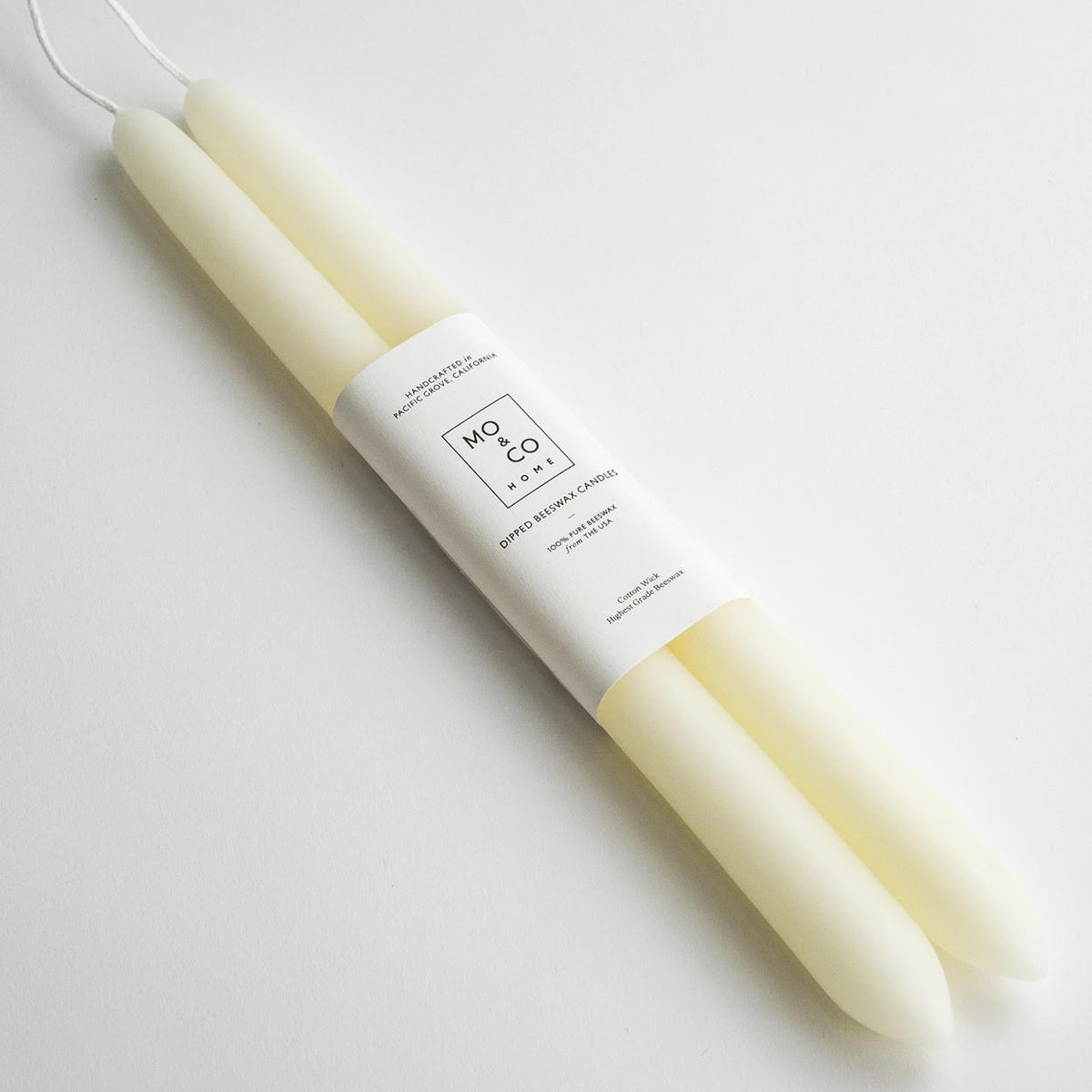 Natural White Beeswax Tapers